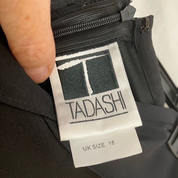 Tadashi Shoji Black 100% Silk Layered Ruffle Asymmetrical Midi Skirt Size 14 - Picture 4 of 9